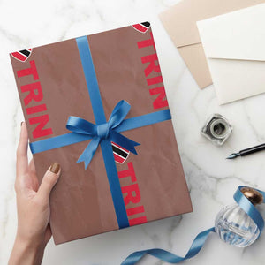 Vintage Trini Wrapping Paper Roll Trinidad and Tobago Flag Minimalist Patriotic Caribbean Pride TS10 Mocha Print Your Wear