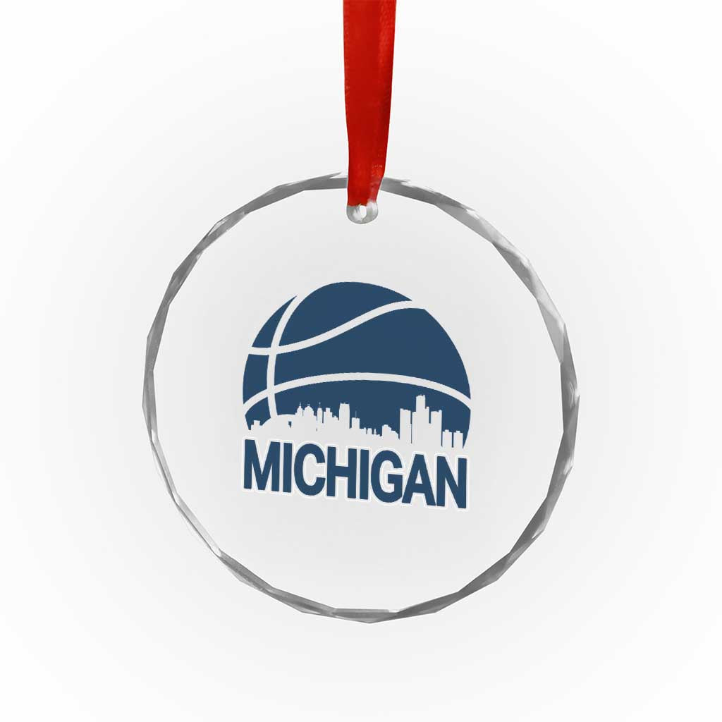 Vintage Urban Michigan Skyline Crystal Glass Ornament Gift For Basketball Fan TS12 Print Your Wear
