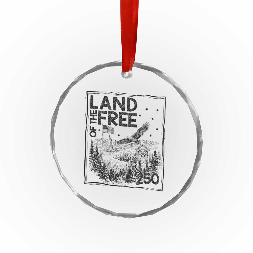 Vintage USA 250 Patriotic Pride Crystal Glass Ornament Land Of The Free TS12 Print Your Wear
