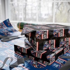 Vintage USA 250th Anniversary Crawfish Patriotic Gift Wrapping Paper Roll TS12 Black Print Your Wear