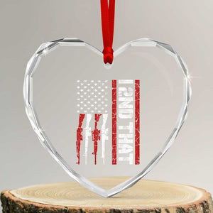Vintage USA Flag 2nd Amendment Heart Crystal Glass Ornament Pro Gun Lovers TS10 Transparent Glass 3'' Heart Print Your Wear