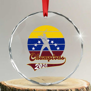 Vintage Venezuela 2026 Champions Crystal Glass Ornament Patriotic Baseball Pride Gift TS12 Transparent Glass 3'' Circle Print Your Wear