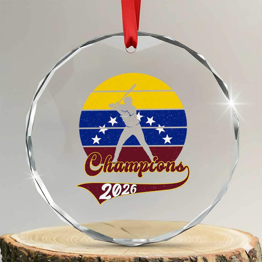 Vintage Venezuela 2026 Champions Crystal Glass Ornament Patriotic Baseball Pride Gift TS12 Transparent Glass 3'' Circle Print Your Wear