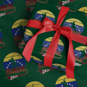 Vintage Venezuela 2026 Champions Wrapping Paper Roll Patriotic Baseball Pride Gift TS12 Green Print Your Wear