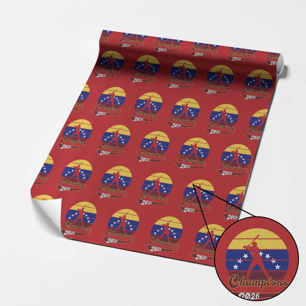 Vintage Venezuela 2026 Champions Wrapping Paper Roll Patriotic Baseball Pride Gift TS12 Red Print Your Wear