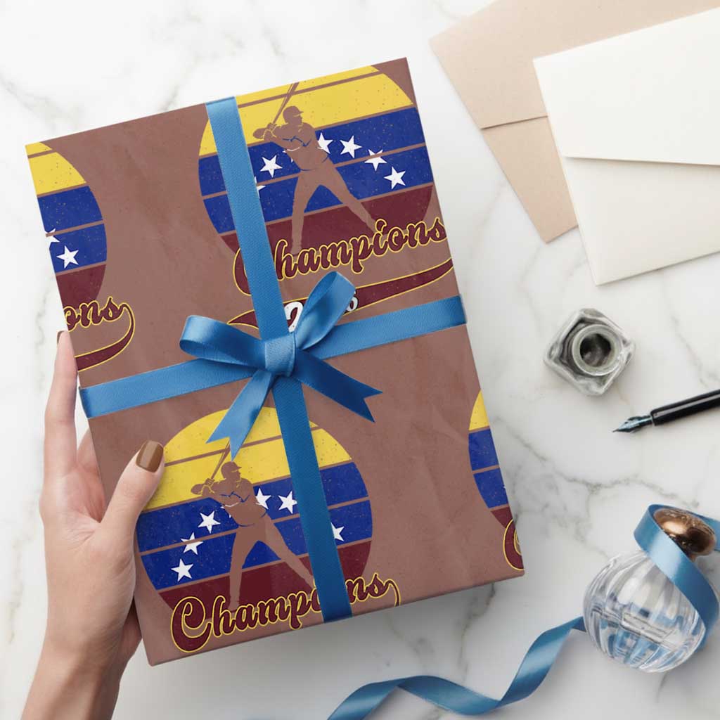 Vintage Venezuela 2026 Champions Wrapping Paper Roll Patriotic Baseball Pride Gift TS12 Mocha Print Your Wear