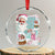 Vintage Xmas Crystal Glass Ornament Pink Santa Claus Ho Ho Ho TS09 Transparent Glass 3'' Circle Print Your Wear