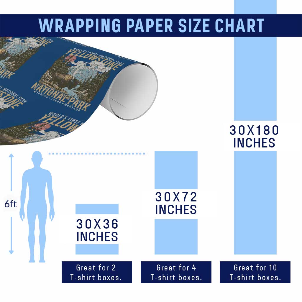 Vintage Yellowstone National Park Wrapping Paper Roll Retro Nature Wildlife Outdoor Hiking Camping Forest TS10 Print Your Wear