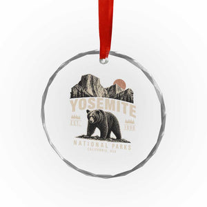 Vintage Yosemite National Park Crystal Glass Ornament Retro Bear Nature Wildlife Forest TS10 Print Your Wear
