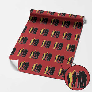 Viral Basketball Pointing Huddle Wrapping Paper Roll Funny Women Sports Culture Meme Yellow Silhouette Graphic TS02 Red Print Your Wear