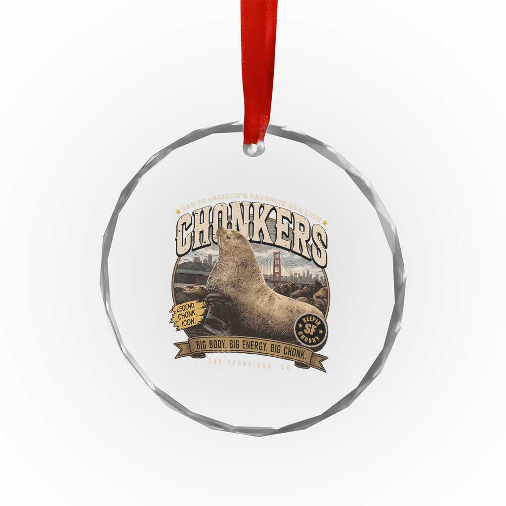 Viral Chonkers San Francisco Sea Lion Crystal Glass Ornament Retro Pier 39 Fisherman's Wharf Souvenir TS02 Print Your Wear