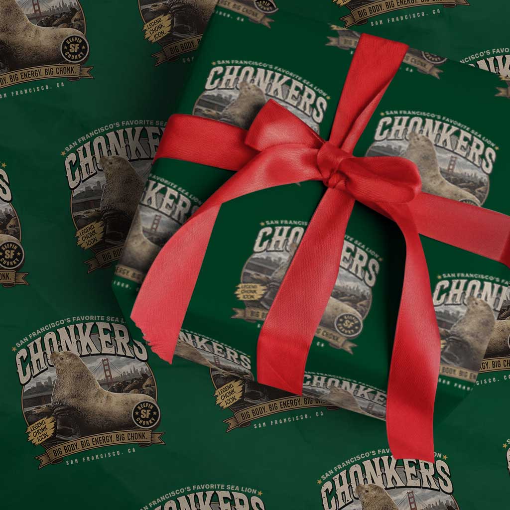 Viral Chonkers San Francisco Sea Lion Wrapping Paper Roll Retro Pier 39 Fisherman's Wharf Souvenir