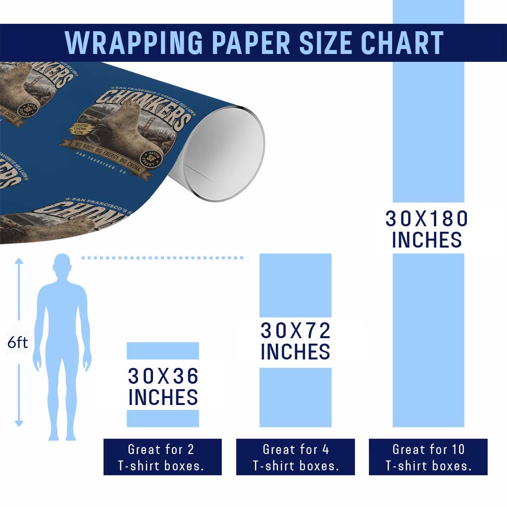 Viral Chonkers San Francisco Sea Lion Wrapping Paper Roll Retro Pier 39 Fisherman's Wharf Souvenir