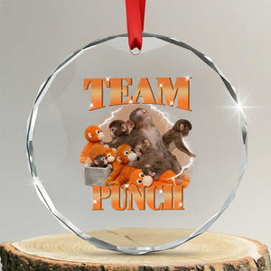 Viral Punch Monkey Crystal Glass Ornament Cute Baby Monkey With Plush Toy Meme TS14 Transparent Glass 3'' Circle Print Your Wear