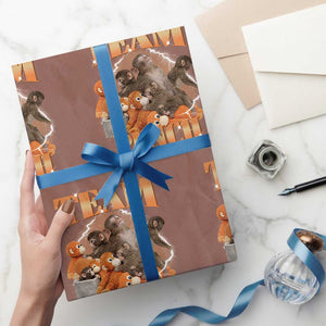 Viral Punch Monkey Wrapping Paper Roll Cute Baby Monkey With Plush Toy Meme TS14 Mocha Print Your Wear