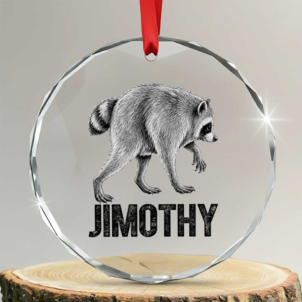 Viral Seattle Jimothy the Raccoon Crystal Glass Ornament Vintage Trash Panda Meme Graphic TS02 Transparent Glass 3'' Circle Print Your Wear