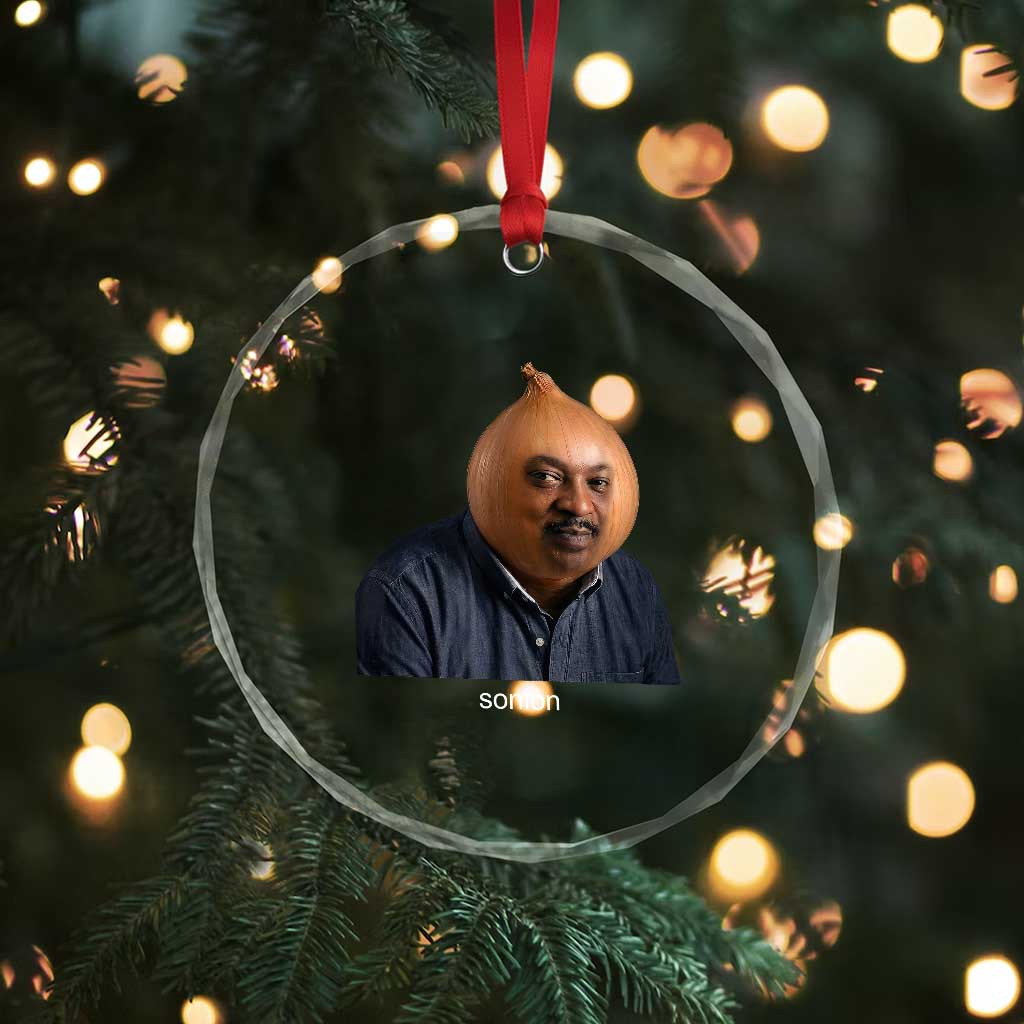 Viral Sonion Surreal Meme Crystal Glass Ornament Funny Crying Onion Man Aesthetic Joke