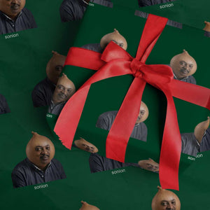Viral Sonion Surreal Meme Wrapping Paper Roll Funny Crying Onion Man Aesthetic Joke