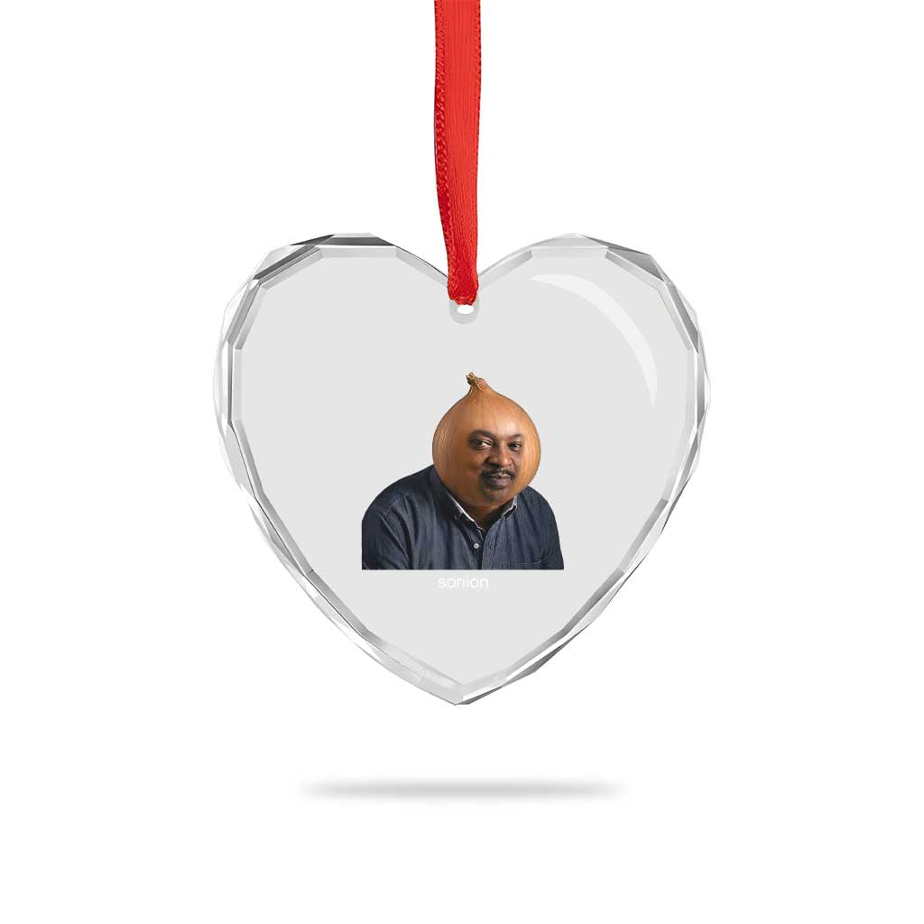 Viral Sonion Surreal Meme Heart Crystal Glass Ornament Funny Crying Onion Man Aesthetic Joke