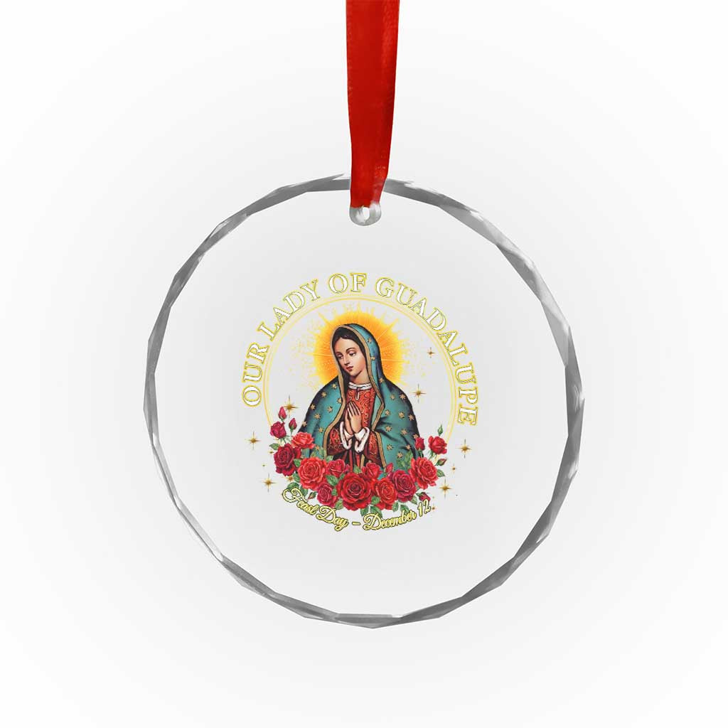 Virgen De Guadalupe Catholic Crystal Glass Ornament Our Lady Of Guadalupe TS14 Print Your Wear