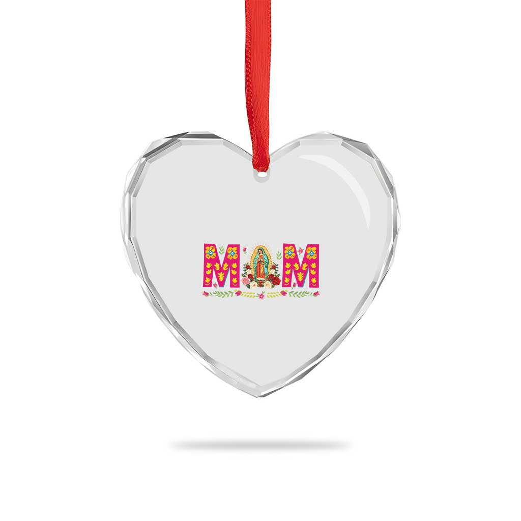 Virgen de Guadalupe Heart Crystal Glass Ornament Mexican Heritage Mom Mother’s Day Gift TS14 Print Your Wear