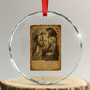 Virgin Mary Crystal Glass Ornament Angel Gabriel Luke 1:30 Christian TS14 Transparent Glass 3'' Circle Print Your Wear