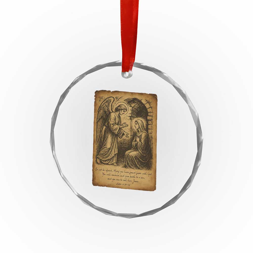 Virgin Mary Crystal Glass Ornament Angel Gabriel Luke 1:30 Christian TS14 Print Your Wear