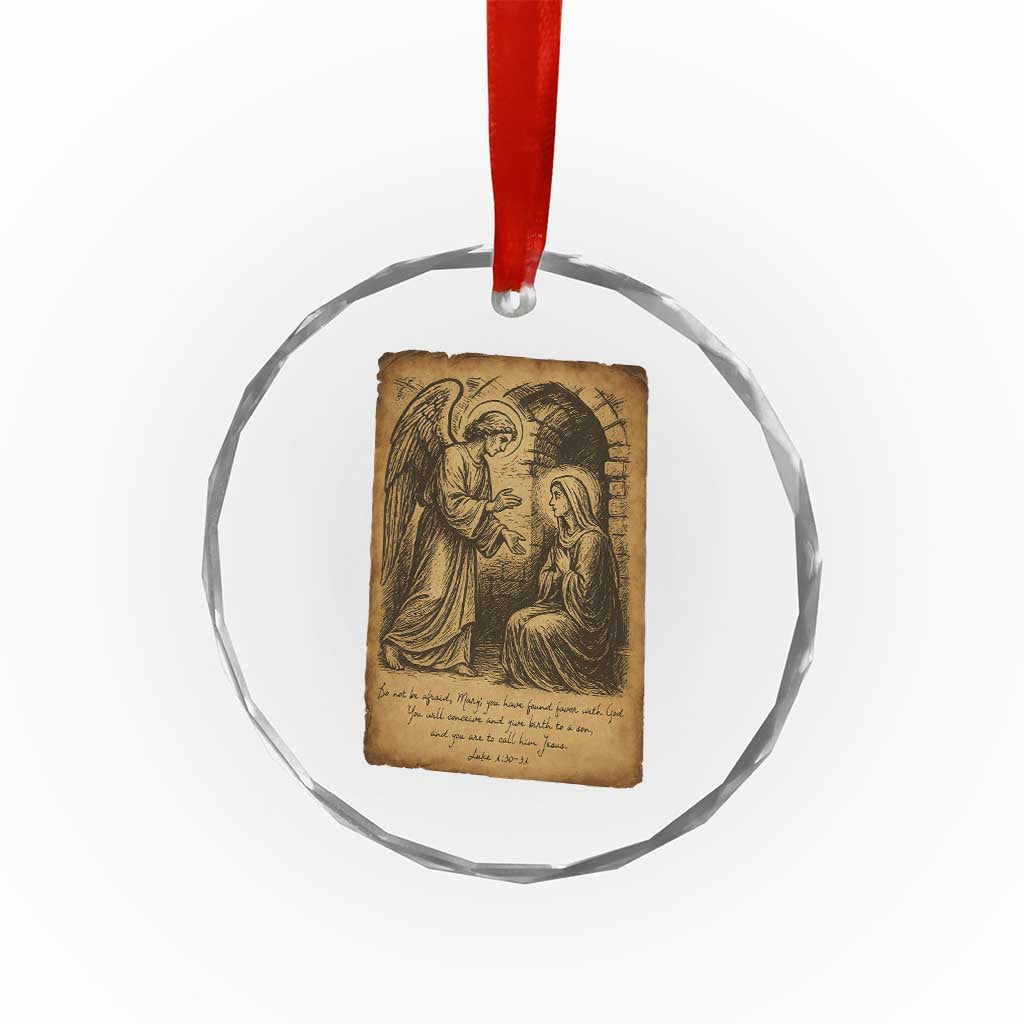 Virgin Mary Crystal Glass Ornament Angel Gabriel Luke 1:30 Christian TS14 Print Your Wear