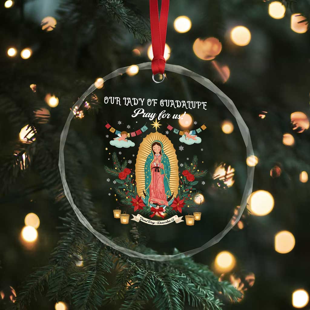 Virgin Mary Crystal Glass Ornament Our Lady Of Guadalupe Pray For Us TS14 Print Your Wear
