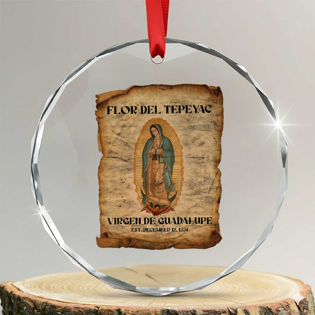 Virgin Mary Crystal Glass Ornament Our Lady Virgen De Guadalupe TS14 Transparent Glass 3'' Circle Print Your Wear