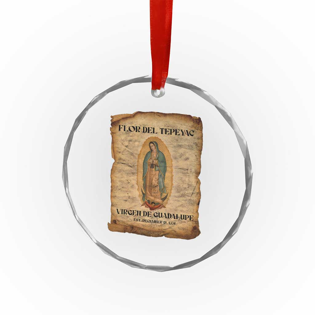 Virgin Mary Crystal Glass Ornament Our Lady Virgen De Guadalupe TS14 Print Your Wear