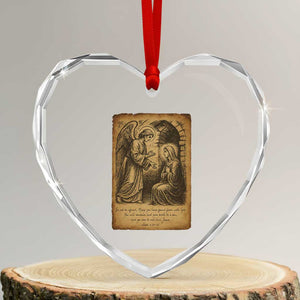 Virgin Mary Heart Crystal Glass Ornament Angel Gabriel Luke 1:30 Christian TS14 Transparent Glass 3'' Heart Print Your Wear