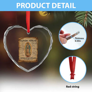 Virgin Mary Heart Crystal Glass Ornament Our Lady Virgen De Guadalupe TS14 Print Your Wear