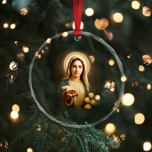 Virgin Mary Maria Crystal Glass Ornament Catholic Christian Faith TS14 Print Your Wear