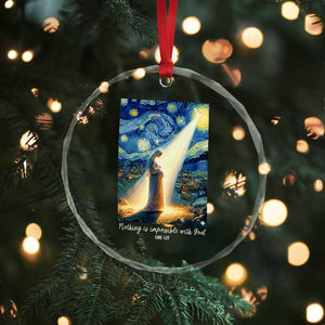 Virgin Mary Starry Night Crystal Glass Ornament Luke 2:11 Christian Faith TS14 Print Your Wear