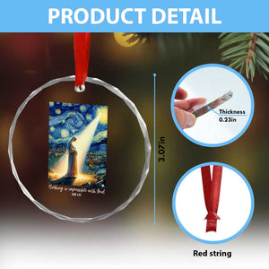Virgin Mary Starry Night Crystal Glass Ornament Luke 2:11 Christian Faith TS14 Print Your Wear