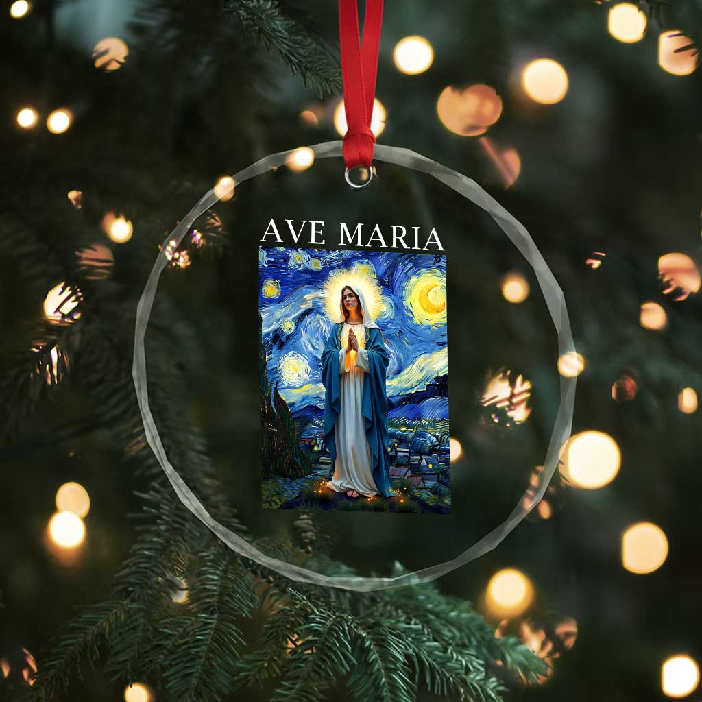 Virgin Mary Starry Night Crystal Glass Ornament Mother of Christ Catholic TS14 Print Your Wear