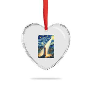 Virgin Mary Starry Night Heart Crystal Glass Ornament Luke 2:11 Christian Faith TS14 Print Your Wear