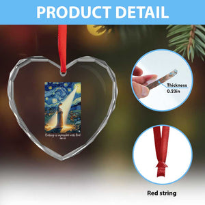 Virgin Mary Starry Night Heart Crystal Glass Ornament Luke 2:11 Christian Faith TS14 Print Your Wear