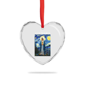 Virgin Mary Starry Night Heart Crystal Glass Ornament Mother of Christ Catholic TS14 Print Your Wear