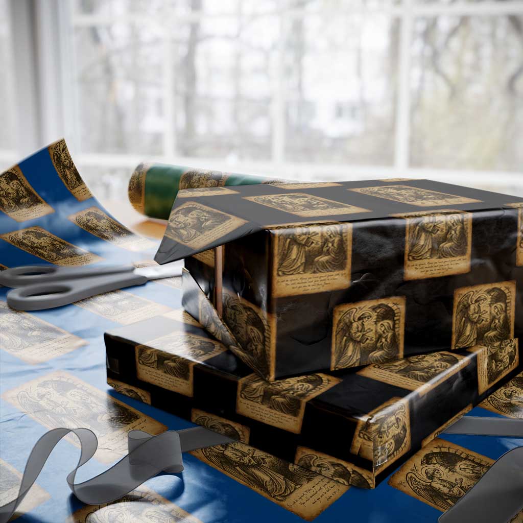 Virgin Mary Wrapping Paper Roll Angel Gabriel Luke 1:30 Christian TS14 Black Print Your Wear