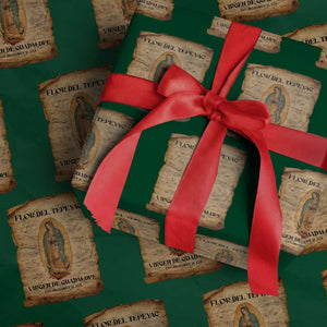 Virgin Mary Wrapping Paper Roll Our Lady Virgen De Guadalupe TS14 Green Print Your Wear