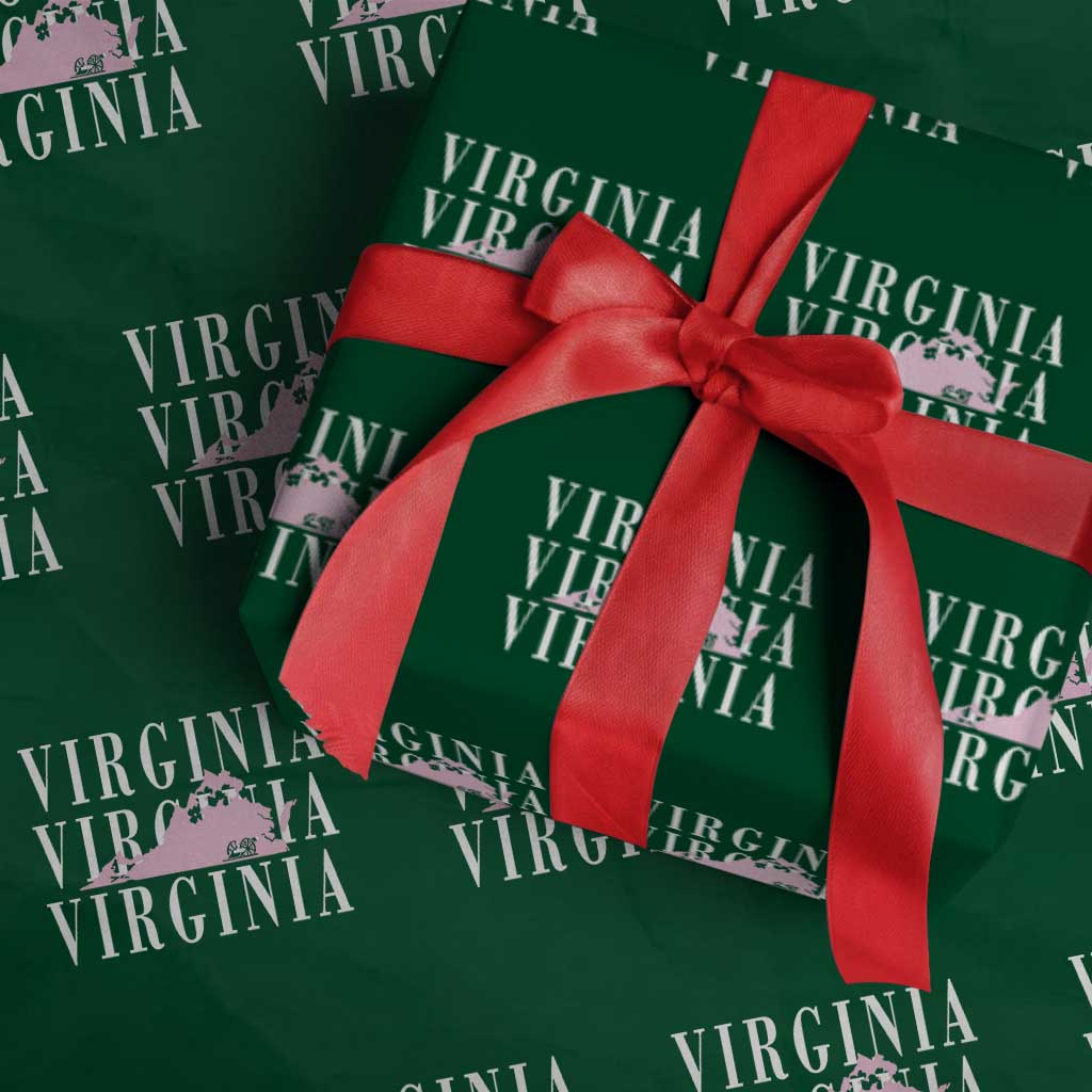 Virginia State Map Wrapping Paper Roll East Coast State Pride Travel Gift TS14 Green Print Your Wear