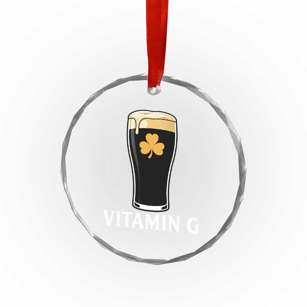 Vitamin G Funny Irish Stout Beer Crystal Glass Ornament St. Patrick’s Day Drinking Humor TS02 Print Your Wear