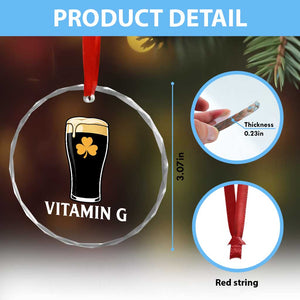 Vitamin G Funny Irish Stout Beer Crystal Glass Ornament St. Patrick’s Day Drinking Humor TS02 Print Your Wear