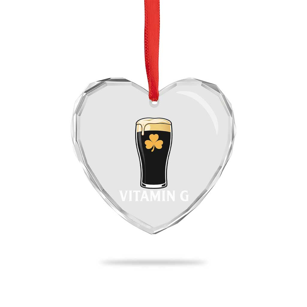Vitamin G Funny Irish Stout Beer Heart Crystal Glass Ornament St. Patrick’s Day Drinking Humor TS02 Print Your Wear
