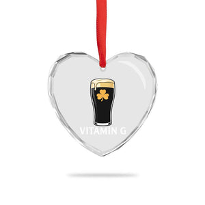 Vitamin G Funny Irish Stout Beer Heart Crystal Glass Ornament St. Patrick’s Day Drinking Humor TS02 Print Your Wear