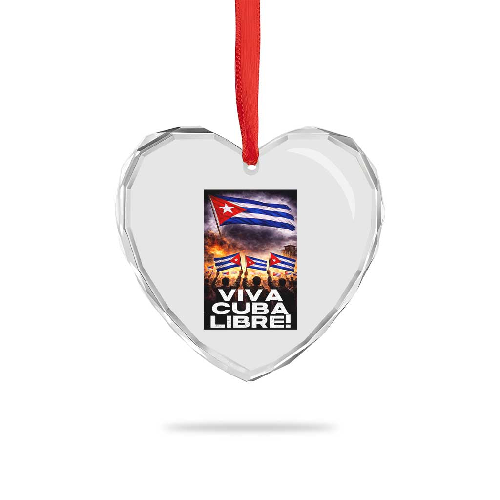 Viva Cuba Libre Heart Crystal Glass Ornament Cuban Freedom Protest TS12 Print Your Wear