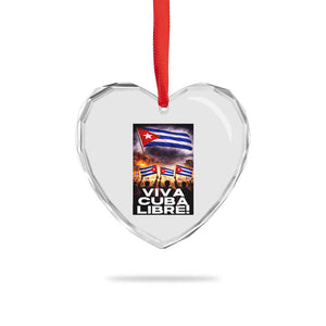Viva Cuba Libre Heart Crystal Glass Ornament Cuban Freedom Protest TS12 Print Your Wear