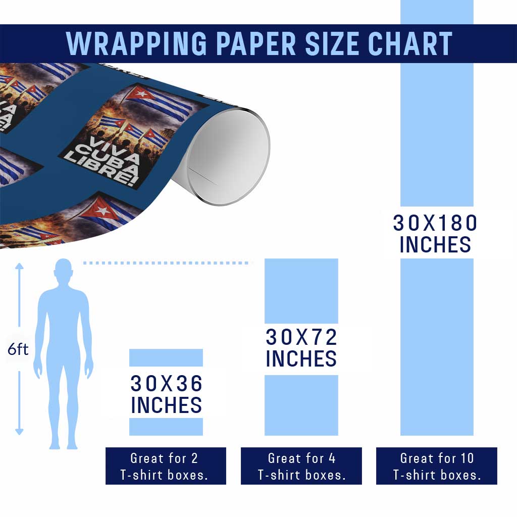Viva Cuba Libre Wrapping Paper Roll Cuban Freedom Protest TS12 Print Your Wear